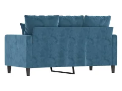 Sofá de 2 lugares veludo 120 cm azul