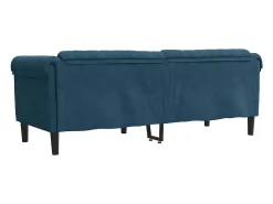 Sofá de 3 lugares veludo azul