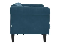 Sofá de 3 lugares veludo azul
