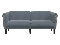 Sofá de 2 lugares veludo cinzento-escuro