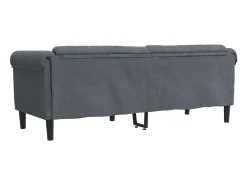 Sofá de 3 lugares veludo cinzento-escuro