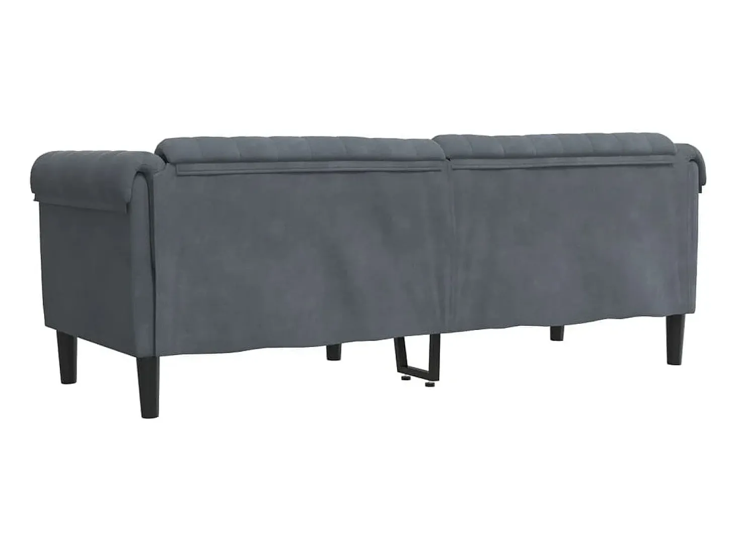 Sofá de 3 lugares veludo cinzento-escuro