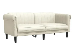 Sofá de 2 lugares veludo creme PT912725