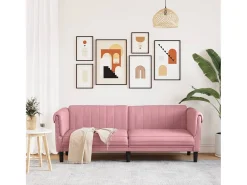 Sofá de 3 lugares veludo rosa PT855332