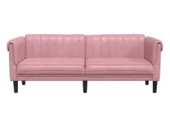 Sofá de 3 lugares veludo rosa PT855332