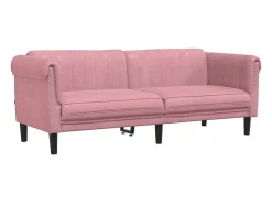 Sofá de 3 lugares veludo rosa PT855332