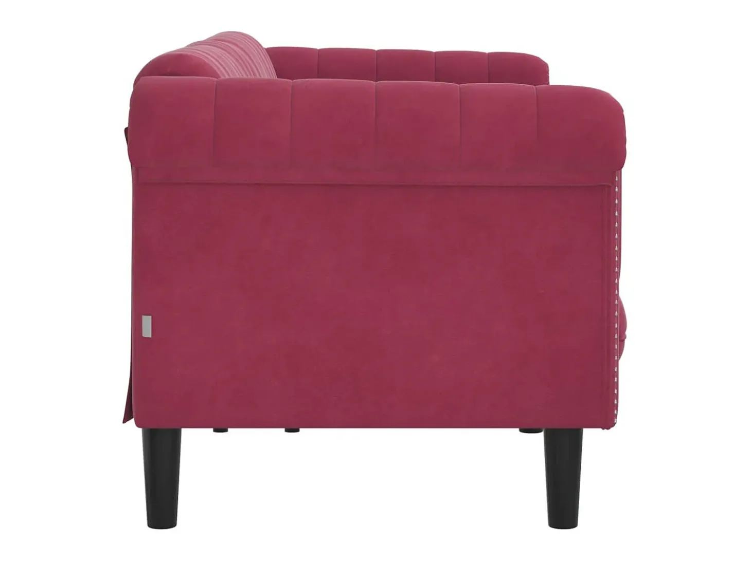 Sofá de 3 lugares veludo vermelho tinto PT734289