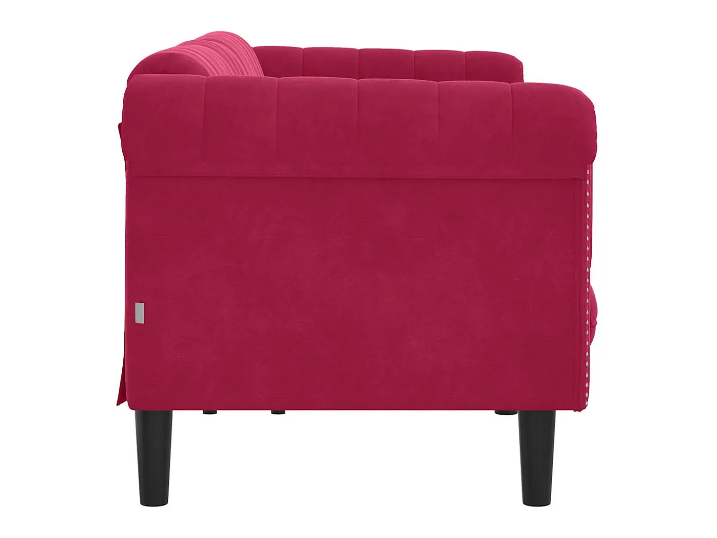 Sofá de 3 lugares veludo vermelho tinto
