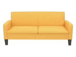 Sofá de 3 lugares 180x65x76 cm amarelo