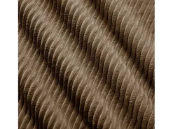 Sofá de canto 3 lugares modular - em Veludo cotelê - com 3 almofadas e puff - 298x178x70cm - Marrom