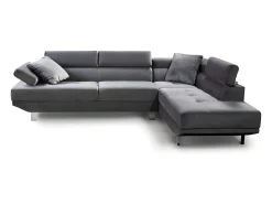 Sofá de Canto Chaise Longue Executive 262cm Cinza, Chaise Esquerda