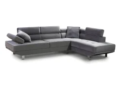 Sofá de Canto Chaise Longue Executive 262cm Cinza, Chaise Esquerda