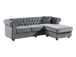 Sofá de canto chesterfield veludo Estilo Charme -TOLEDO
