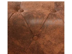Sofá de canto Chesterfield 5 lugares couro artificial castanho