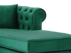 Sofá de canto chesterfield reversível em veludo verde TOLEDO