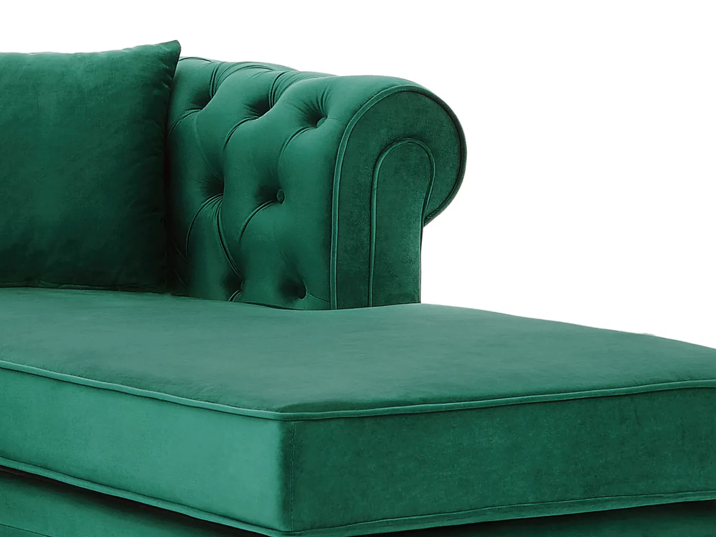 Sofá de canto chesterfield reversível em veludo verde TOLEDO