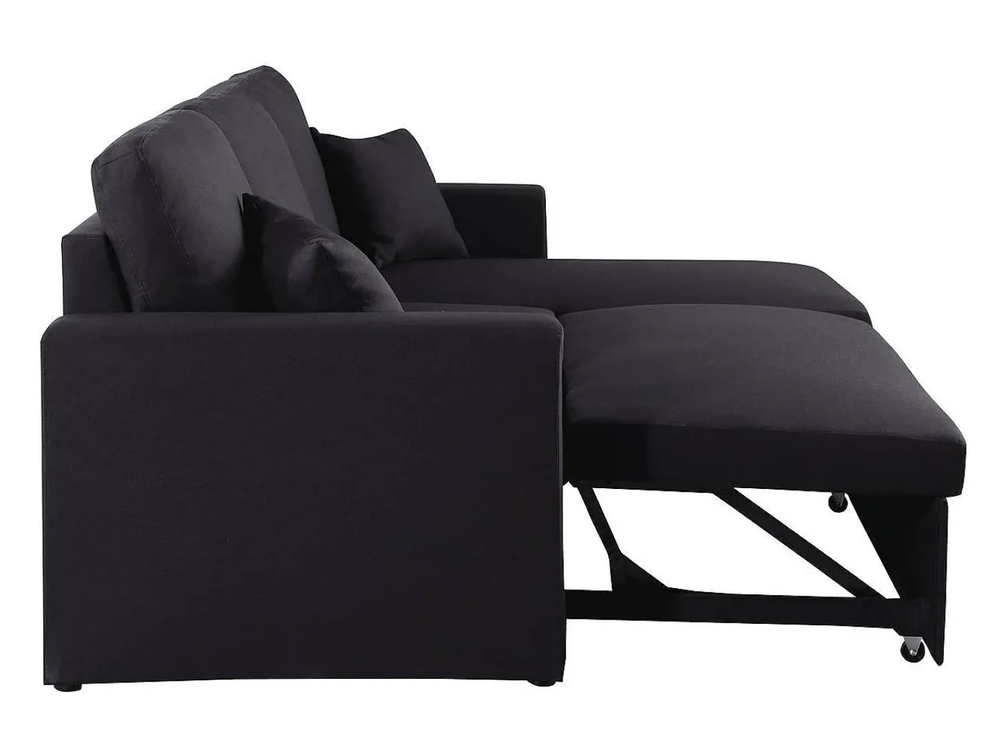 Sofá de canto conversível/reversível "Alain" - 221 x 145 x 85 cm - 3 lugares - Preto