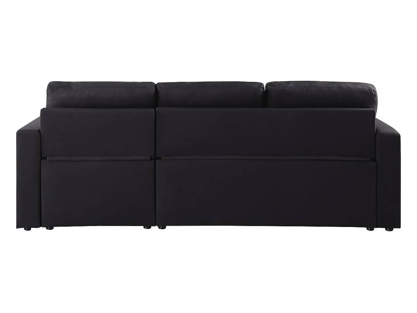 Sofá de canto conversível/reversível "Alain" - 221 x 145 x 85 cm - 3 lugares - Preto