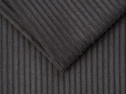 Sofá de canto convertível abertura rápida veludo canelado cinzento 140 cm ripas largas 18 cm CALITO