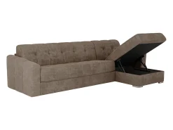 Sofá de canto convertível et reversível abertura rápida em tecido taupe - 160 cm - 22 cm DARIELO