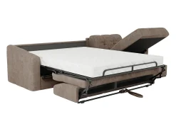 Sofá de canto convertível et reversível abertura rápida em tecido taupe - 160 cm - 18 cm DARIELO