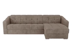 Sofá de canto convertível et reversível abertura rápida em tecido taupe - 160 cm - 18 cm DARIELO