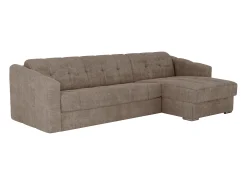 Sofá de canto convertível et reversível abertura rápida em tecido taupe - 160 cm - 18 cm DARIELO