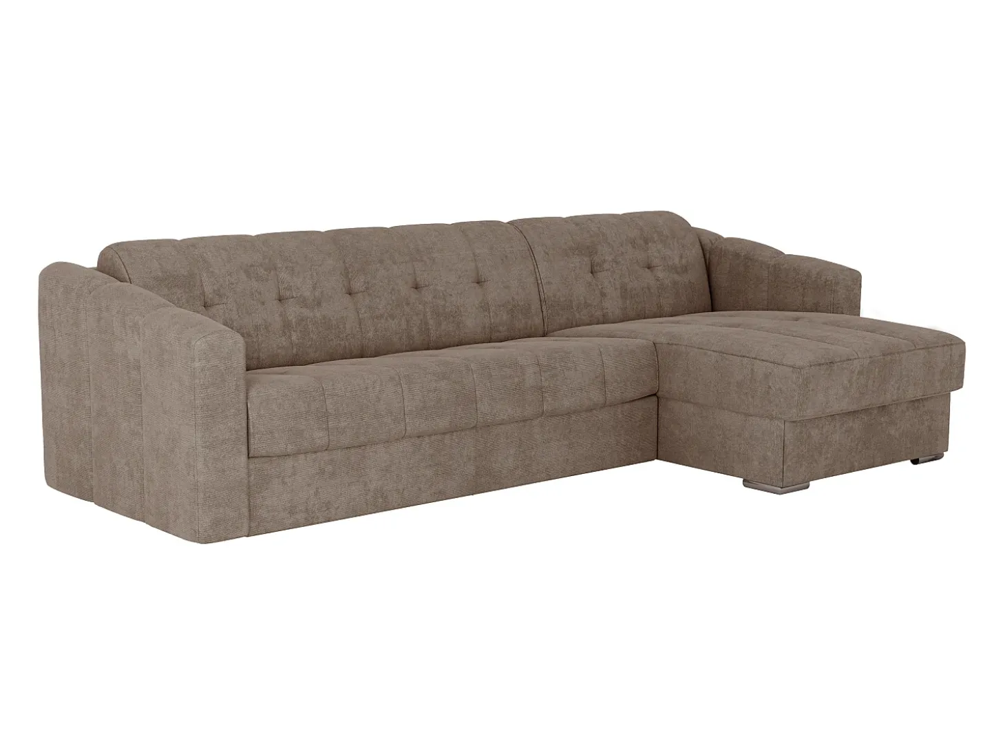 Sofá de canto convertível et reversível abertura rápida em tecido taupe - 160 cm - 18 cm DARIELO