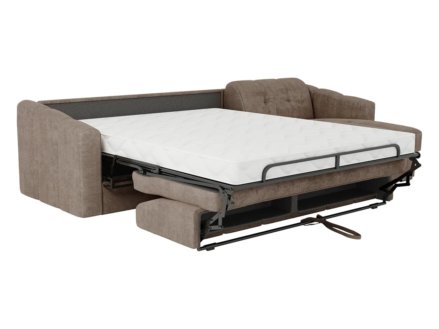 Sofá de canto convertível et reversível abertura rápida em tecido taupe - 160 cm - 18 cm DARIELO