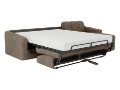 Sofá de canto convertível et reversível abertura rápida em tecido taupe - 140 cm - 22 cm DARIELO