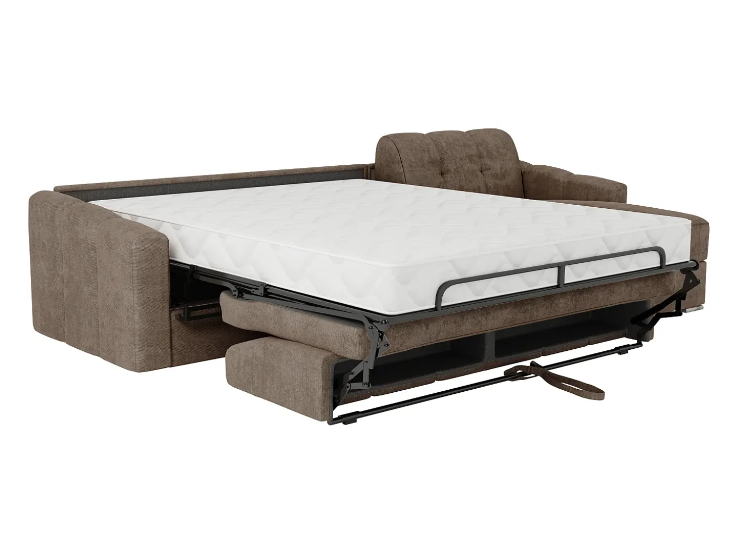 Sofá de canto convertível et reversível abertura rápida em tecido taupe - 140 cm - 22 cm DARIELO