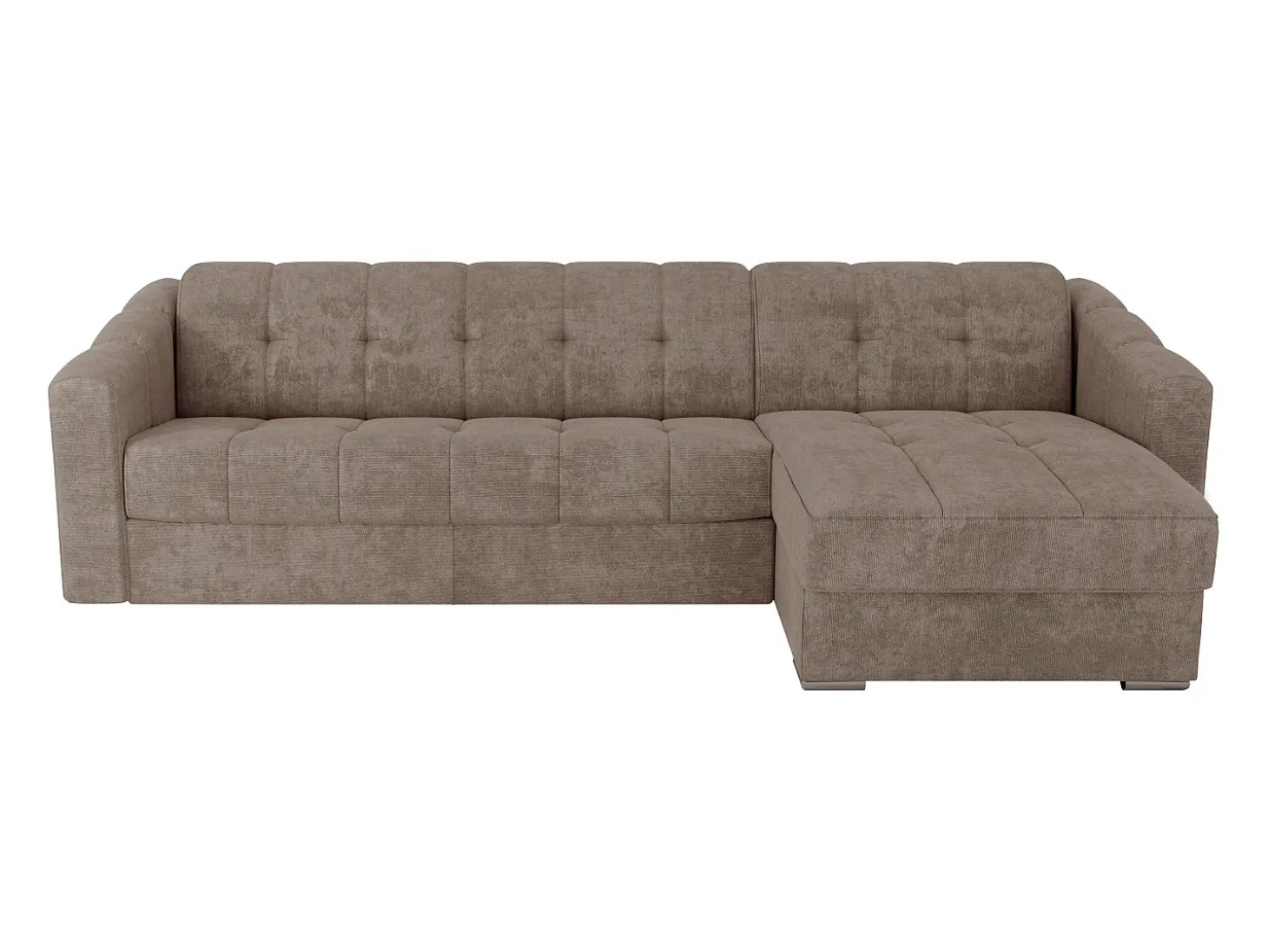 Sofá de canto convertível et reversível abertura rápida em tecido taupe - 160 cm - 14 cm DARIELO