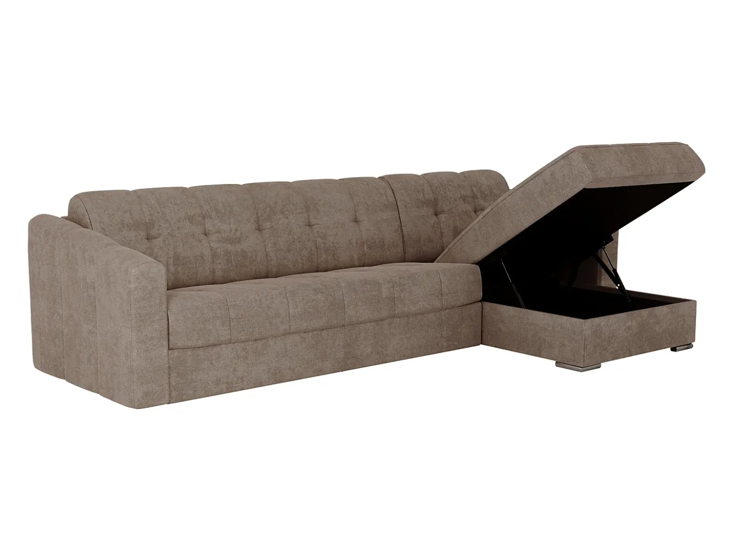 Sofá de canto convertível et reversível abertura rápida em tecido taupe - 160 cm - 14 cm DARIELO