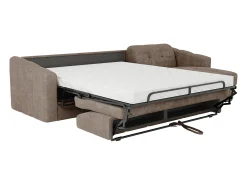 Sofá de canto convertível et reversível abertura rápida em tecido taupe - 160 cm - 14 cm DARIELO