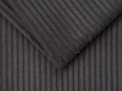 Sofá de canto convertível veludo canelado antracite, cama 140 cm, colchão 22 cm VIZIR