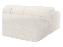 Sofá de canto direito aberto em tecido bouclé branco POGNI de Maison Céphy