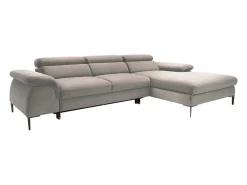 Sofá de canto direito convertível veludo taupe design SEPINA de Pascal Morabito