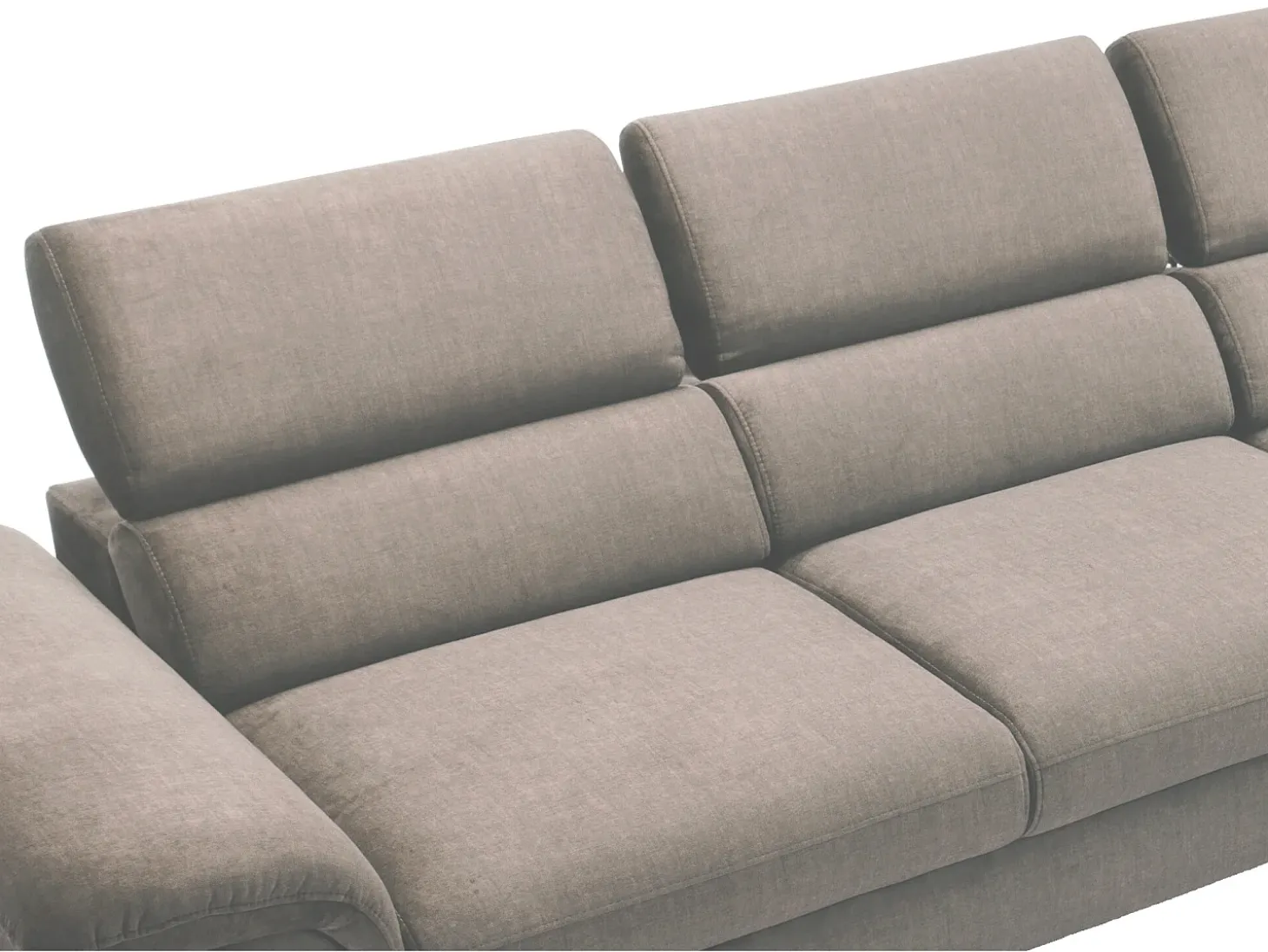 Sofá de canto direito convertível veludo taupe design SEPINA de Pascal Morabito