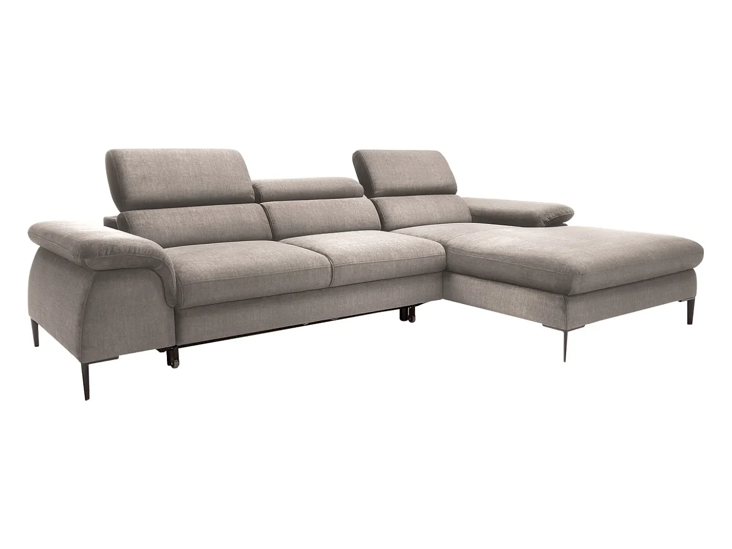 Sofá de canto direito convertível veludo taupe design SEPINA de Pascal Morabito