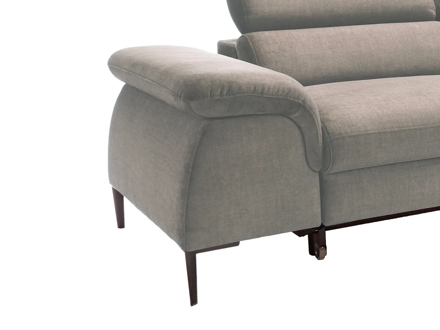 Sofá de canto direito convertível veludo taupe design SEPINA de Pascal Morabito