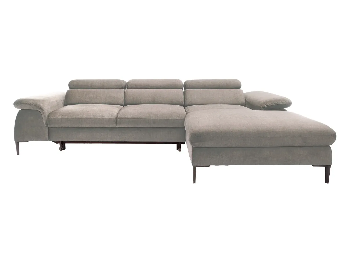 Sofá de canto direito convertível veludo taupe design SEPINA de Pascal Morabito