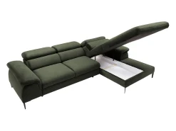 Sofá de canto direito convertível veludo verde design SEPINA de Pascal Morabito