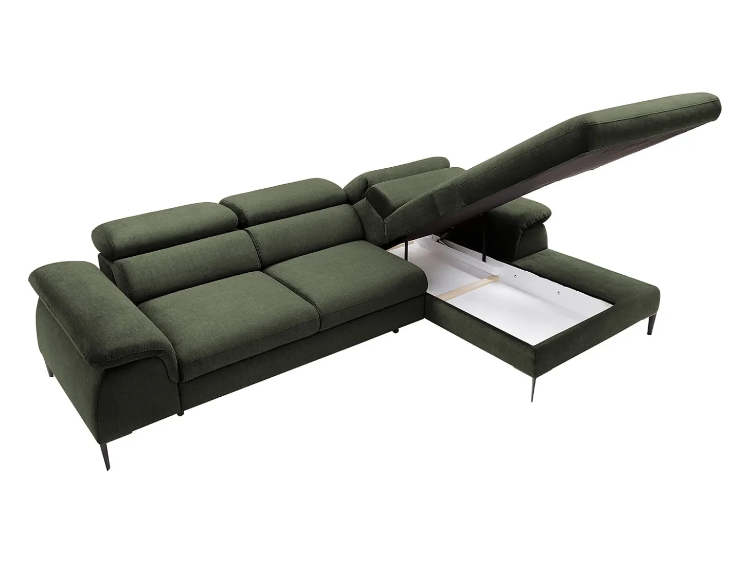 Sofá de canto direito convertível veludo verde design SEPINA de Pascal Morabito