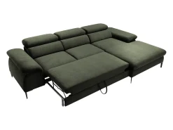 Sofá de canto direito convertível veludo verde design SEPINA de Pascal Morabito