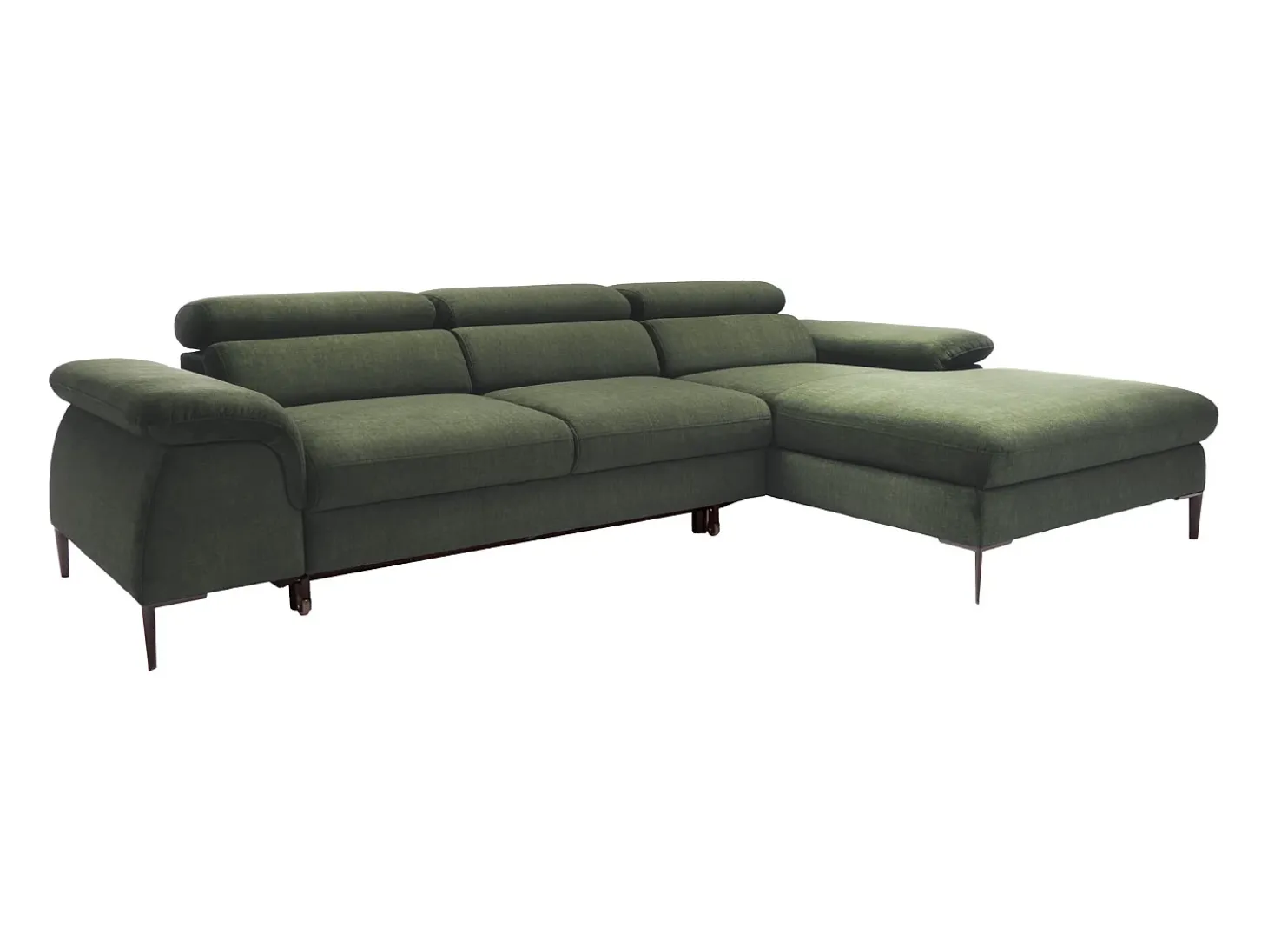 Sofá de canto direito convertível veludo verde design SEPINA de Pascal Morabito