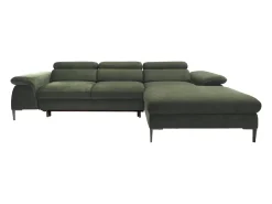 Sofá de canto direito convertível veludo verde design SEPINA de Pascal Morabito