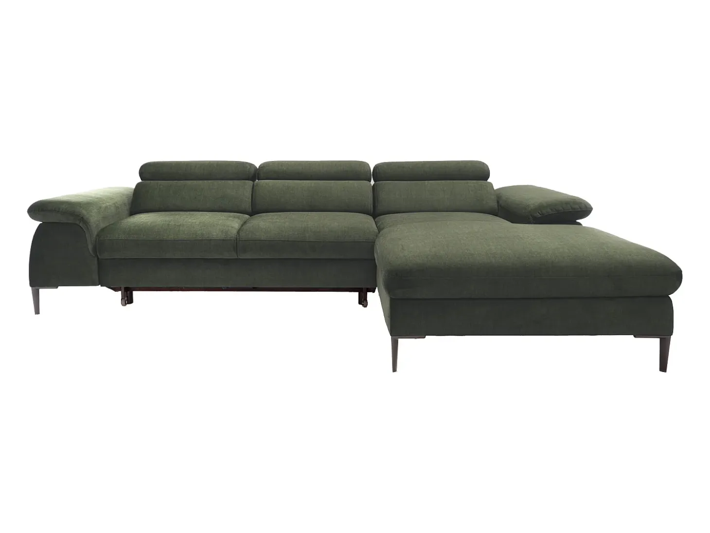 Sofá de canto direito convertível veludo verde design SEPINA de Pascal Morabito