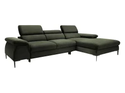 Sofá de canto direito convertível veludo verde design SEPINA de Pascal Morabito
