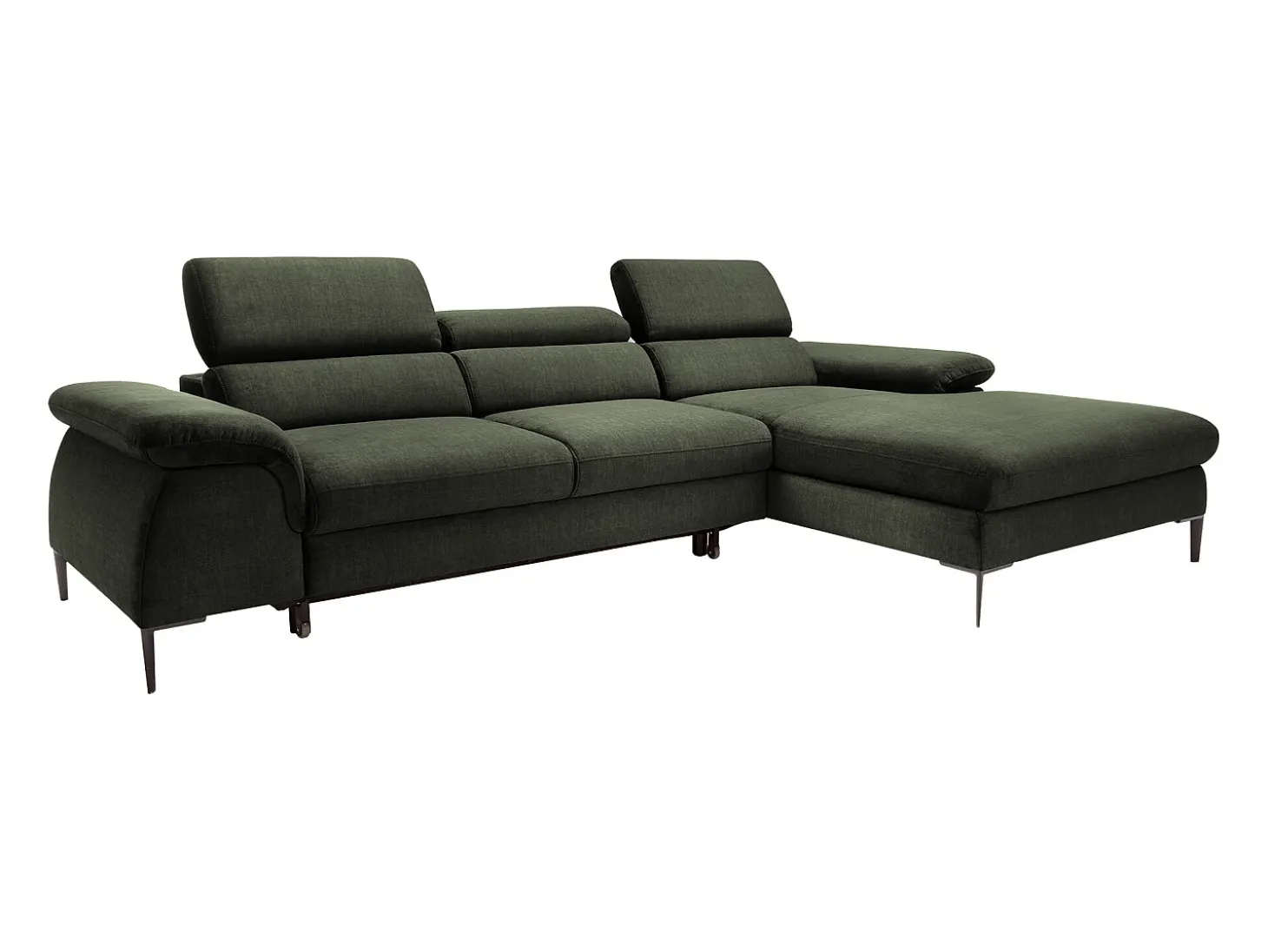 Sofá de canto direito convertível veludo verde design SEPINA de Pascal Morabito