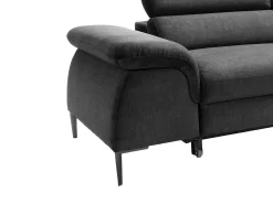 Sofá de canto direito convertível em veludo antracite design SEPINA de Pascal Morabito